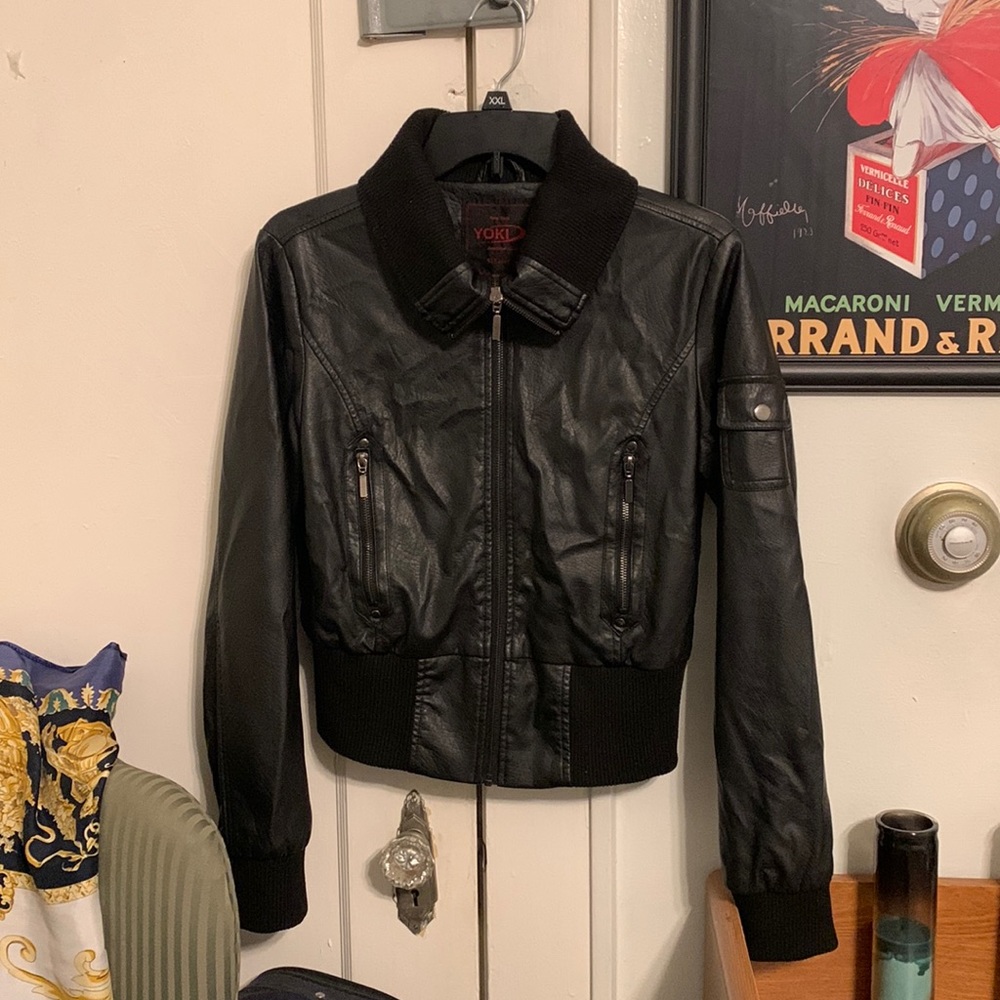 Yoki Collection Black Leather Jacket